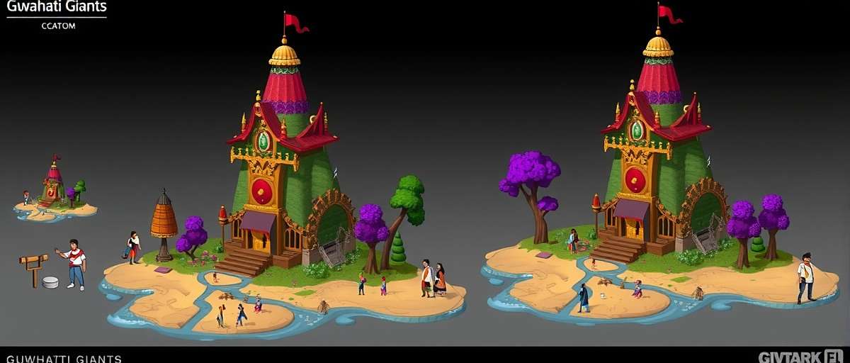 Guwahati Giants Future Expansion Concept Concept art for upcoming Guwahati Giants expansion showing new northeastern India locations and character classes